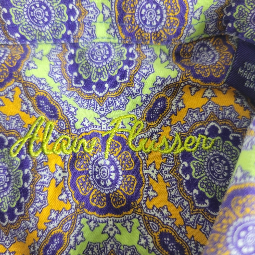 Alan Flusser Mens Large Multicolor AOP Floral Button Down Long Sleeve - Picture 4 of 6